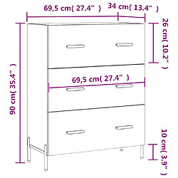 vidaXL Buffet noir 69,5x34x90 cm bois d'ingénierie pas cher