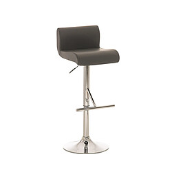 Decoshop26 Tabouret de bar x1 chaises haute généreusement rembourrés en métal chromé et PVC gris 10_0004575