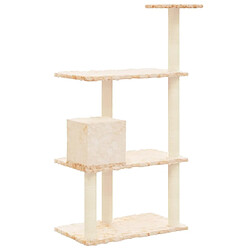 Arbre à chat avec griffoirs,niche pour chat en sisal Crème 119 cm -MN46990 pas cher