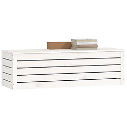 Avis vidaXL Boîte de rangement Blanc 109x36,5x33 cm Bois massif de pin