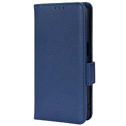 Etui en PU texture litchi avec support, bleu foncé pour votre Oppo A93 5G/A74 5G/A54 5G