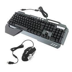 Jeu De Souris Clavier Filaire Gamer Rétroéclairé Arc-en-ciel Pour Ordinateur Blanc