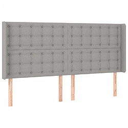 Avis Maison Chic Tête de lit scandinave à LED,meuble de chambre Gris clair 203x16x118/128 cm Tissu -MN65087