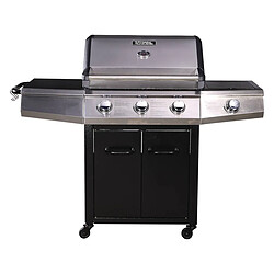 Habitat Et Jardin Barbecue Gaz Bingo 4 - 4 brûleurs dont 1 latéral - 14kW + Housse protection - Noir