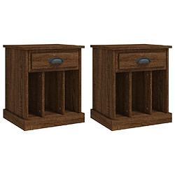 vidaXL Tables de chevet 2 pcs chêne marron 43x36x50 cm