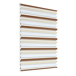 Avis ECD Germany Store enrouleur double 60 x 150 cm - Couleur Blanc-Beige-Marron - Klemmfix - sans perçage - avec supports de