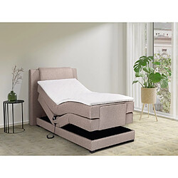 Vente-Unique Ensemble complet boxspring tête de lit + sommiers relaxation électrique + matelas + surmatelas - 100 x 200 cm - Tissu - Beige - CASTEL II de PALACIO