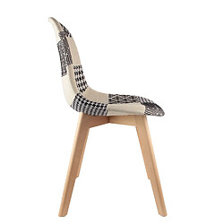 Avis The Home Deco Factory Chaise scandinave Patchwork - H. 85 cm - Noir et blanc