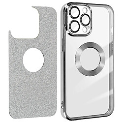 Avizar Coque pour iPhone 13 Pro Max Paillette Amovible Série Protecam Spark Argent