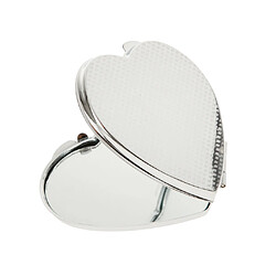 miroir compact de maquillage de sac à main de poche pliable portatif de forme de coeur