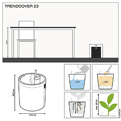 LECHUZA Jardinière TRENDCOVER 23 Cork ALL-IN-ONE Naturel foncé pas cher