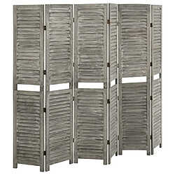 Acheter Maison Chic Paravent/Cloison de séparation 6 panneaux Gris 214x166 cm Bois solide -MN78226