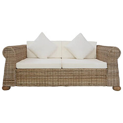 Acheter Maison Chic Ensemble de canapés 2 pcs avec coussins, Canapé droit Sofa pour Salon Rotin naturel -GKD815362