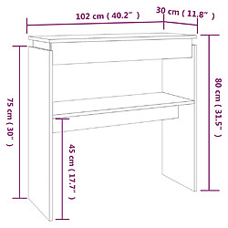 vidaXL Table console Chêne fumé 102x30x80 cm Bois d'ingénierie pas cher