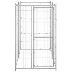 Helloshop26 Chenil extérieur cage enclos parc animaux chien extérieur pour chiens acier galvanisé 110 x 220 x 180 cm 02_0000469