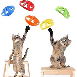 2 Sets Cat Fetch Toy, Fun Interactive Dog Cat Kitten Tracks Toy With Colorful Flying Propellers For Pet Training (jouet interactif pour chien, chat et chaton avec des hélices volantes colorées pour le dressage des animaux)