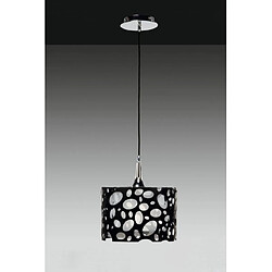 Luminaire Center Suspension Lupin 1 Ampoule E27, noir brillant/arylique blanc/chrome poli