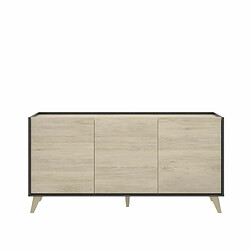 Tbs Ensemble Meuble TV + Table basse + Buffet KOLN - Mélaminé - Style scandinave - Chêne naturel et graphite