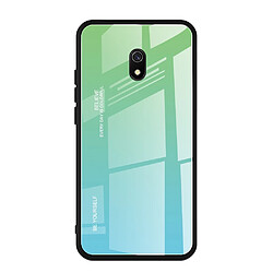 Wewoo Coque Pour Xiaomi Redmi 8A Gradient Color Glass Case Sky Blue