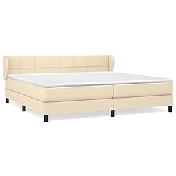 vidaXL Sommier à lattes de lit avec matelas Crème 200x200 cm Tissu