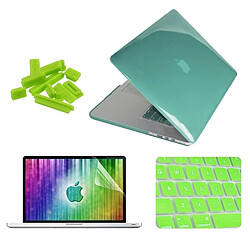 Wewoo Housse Étui vert pour MacBook Pro Retina 15.4 pouces 4 en 1 cristal dur coque de protection en plastique avec protecteur d'écran et clavier de bouchons anti-poussière