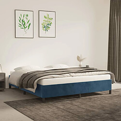 vidaXL Cadre de lit sans matelas bleu foncé 180x200 cm velours