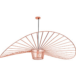 ICONIK INTERIOR Lampe à suspension verticale 140cm - Métal Rose Or 