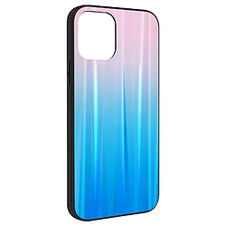 Avizar Coque iPhone 12 et 12 Pro Bi-matière Holographique Brillant Fine Légère rose