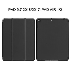 Etui en PU triples noir pour votre Apple iPad 9.7 pouces (2018)/Air 9.7 pouces (2017)/Air 2/Air