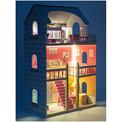 Acheter Mamabrum Grande Maison de Poupées en Bois pour Enfants Éclairage LED 123 x 34 x 114 cm