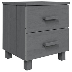 vidaXL Table de chevet HAMAR Gris foncé 40x35x44,5 cm Bois pin massif