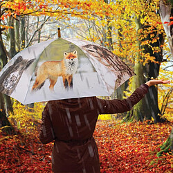 Esschert Design Grand parapluie bois et métal toile polyester Hiver.