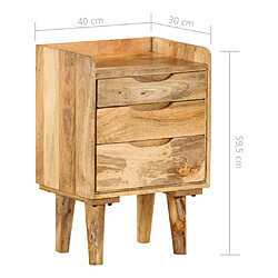 vidaXL Table de chevet Bois de manguier massif 40 x 30 x 59,5 cm pas cher