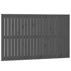 vidaXL Tête de lit murale Gris 140x3x90 cm Bois massif de pin