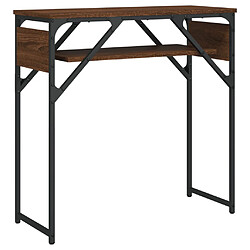 vidaXL Table console avec étagère chêne marron 75x30x75 cm