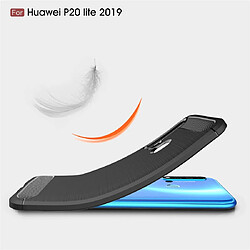 Acheter Wewoo Coque TPU en fibre de carbone à texture brossée pour Huawei Nova5i / P20 Lite 2019 bleu marine