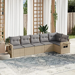 Maison Chic Salon de jardin avec coussins 6 pcs, Ensemble Tables et chaises de jardin, beige résine tressée -GKD363806