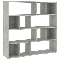 vidaXL Bibliothèque/Séparateur de pièce Gris béton 105x24x102 cm