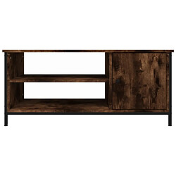 Maison Chic Meuble TV scandinave - Banc TV pour salon chêne fumé 100x40x45 cm bois d'ingénierie -MN13260 pas cher