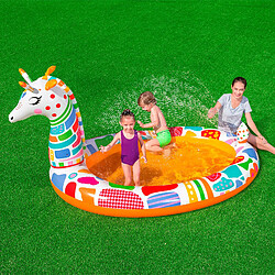 Piscine Hors-sol Gonflable pour Enfants Bestway Girafe 266x157x127 cm avec Spray d'Eau