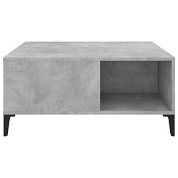 Acheter vidaXL Table basse gris béton 80x80x36,5 cm bois d'ingénierie