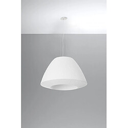 Luminaire Center Suspension Bella Verre,acier,tissu blanc 3 ampoules 138cm