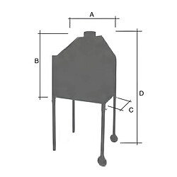 Avis Visiodirect Barbecue de compagne en Zinc coloris Gris - 80 x 108 x 65 x 183 cm