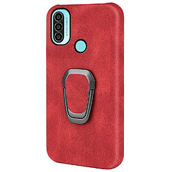 Coque en TPU + PU avec béquille rouge pour votre Motorola Moto E20/E30/E40