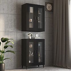 Maison Chic Armoire murale suspendue,Meuble de Rangement pour salon,cuisine Noir 69,5x34x90 cm -MN35028