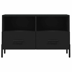 Maison Chic Meuble TV scandinave - Banc TV pour salon Noir 80x36x50 cm Bois d'ingénierie -MN25234 pas cher