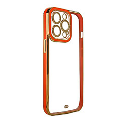 Ozzzo coque fashion pour iphone 13 pro max gold frame gel cover rouge