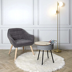 The Home Deco Factory Table d'appoint avec coffre intégré Eugénie gris.