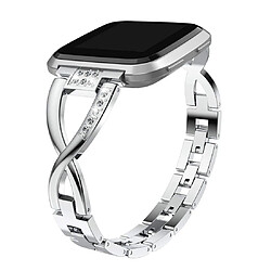 Avis Wewoo Bracelet pour montre connectée Fitbit Versa / Fitbit 2 / Fitbit Lite Edition métallique universel en forme de X ruban