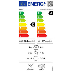 Lave-linge séchants 8kg CANDY 1400tr/min 60cm D, 4828909